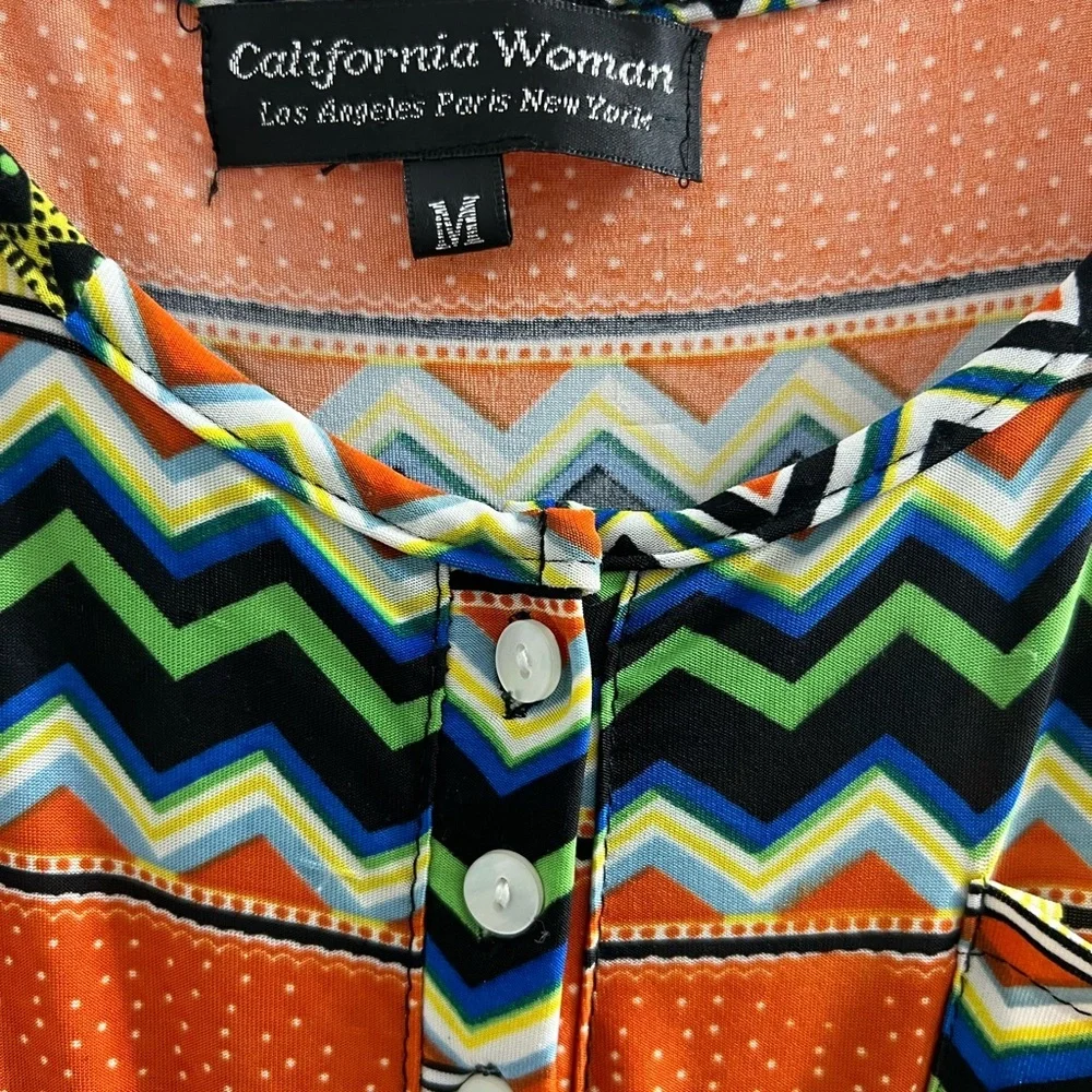 California Woman Maxi Dress Aztec size M - Picture 2 of 7
